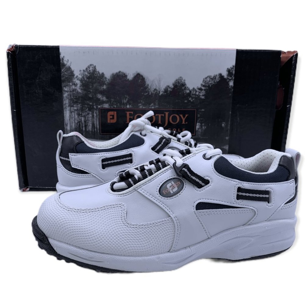 FOOTJOY Junior Golf Athletic Shoes White Blue Softspikes Sneaker Cleats Size 5M